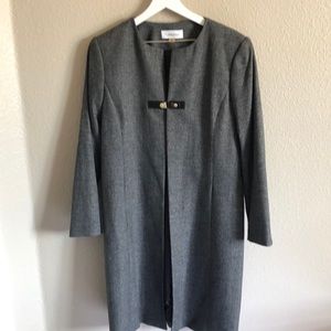 Calvin Klein long tweed statement jacket.
